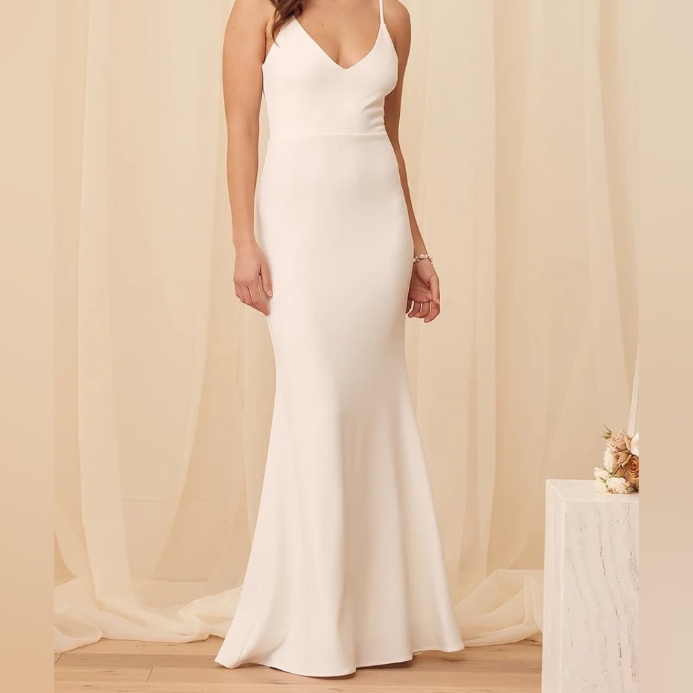 Lulus “infinite glory white maxi dress” size XS